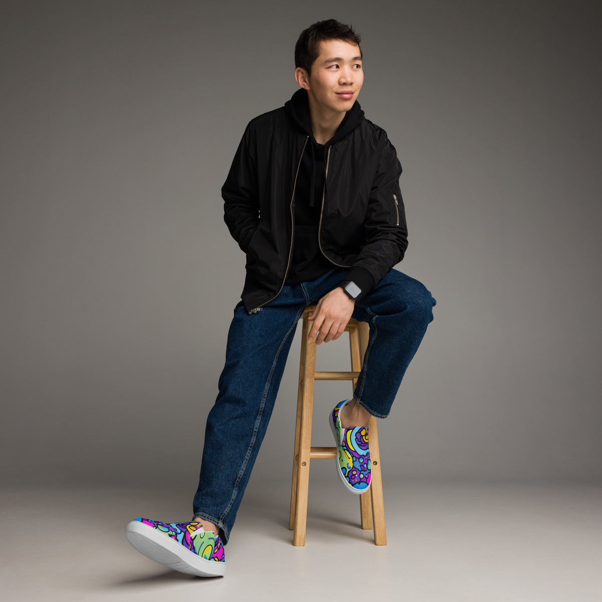 Men's Slip-On Canvas Shoes - Enchanted Orbs