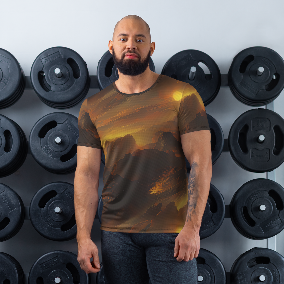 Men's Athletic T-Shirt - Sunset Shores
