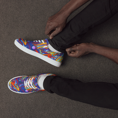 Men's Lace-Up Canvas Shoes - Galactic Ember