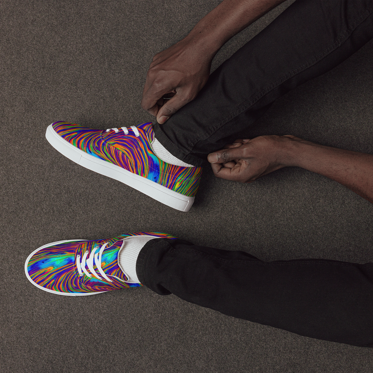 Men's Lace-Up Canvas Shoes - Lux Waves