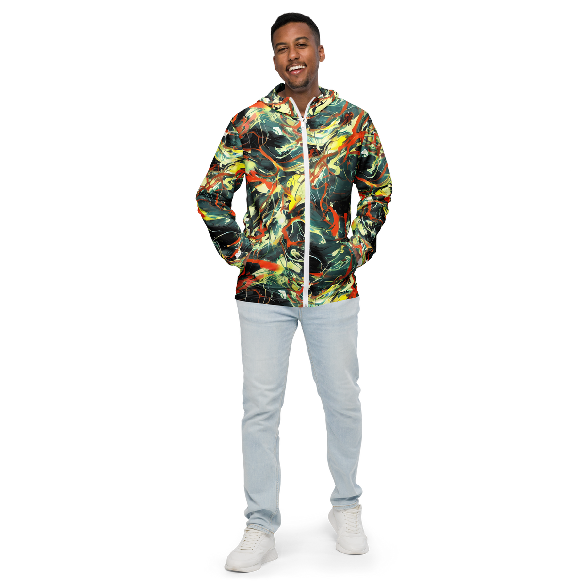 Men's Windbreaker - Fluid Firestorm