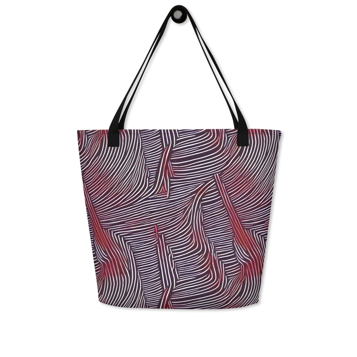 Large Tote Bag w/ Pocket - Nebula Waves