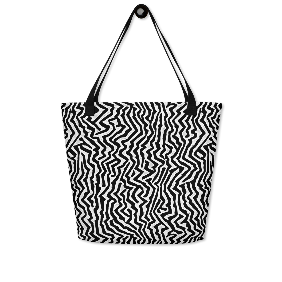 Large Tote Bag w/ Pocket - Static Swirl