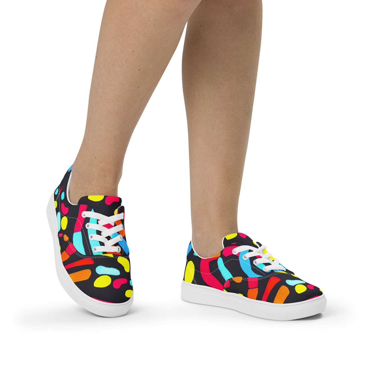 Women's Lace-Up Canvas Shoes - Midnight Stream