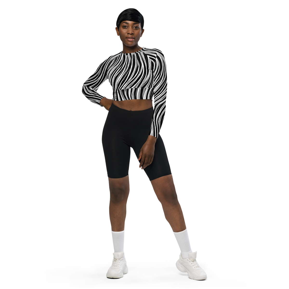 Long Sleeve Crop Top - Weston Waves