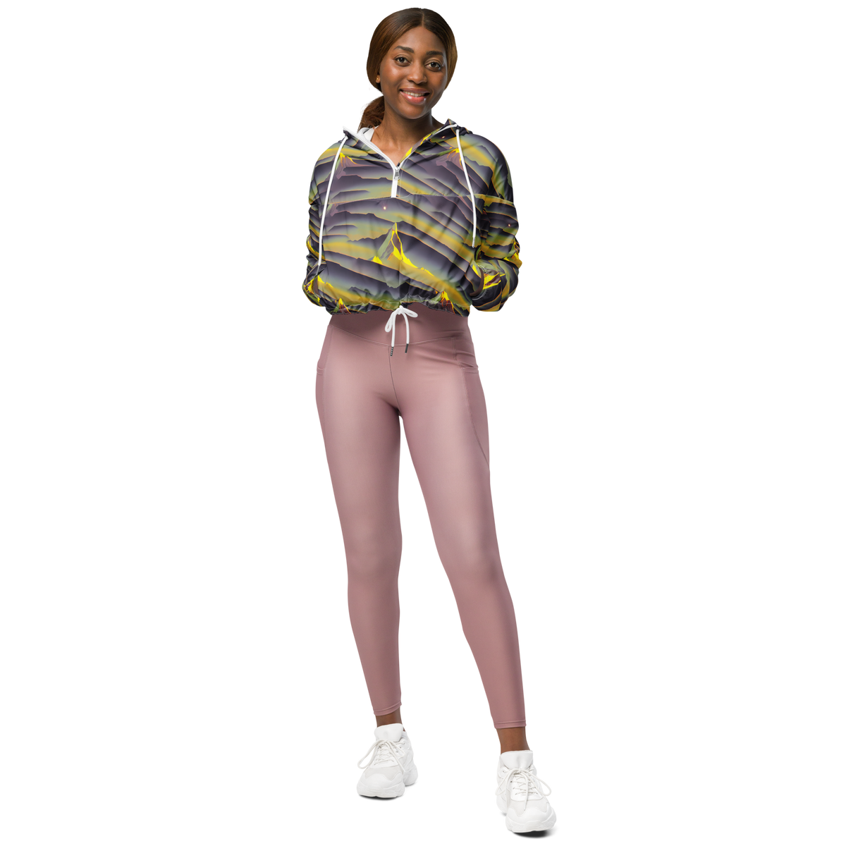 Women's Cropped Windbreaker - Surreal Summit