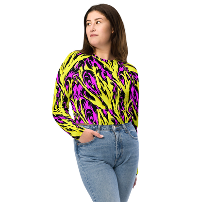Long Sleeve Crop Top - Neon Savanna