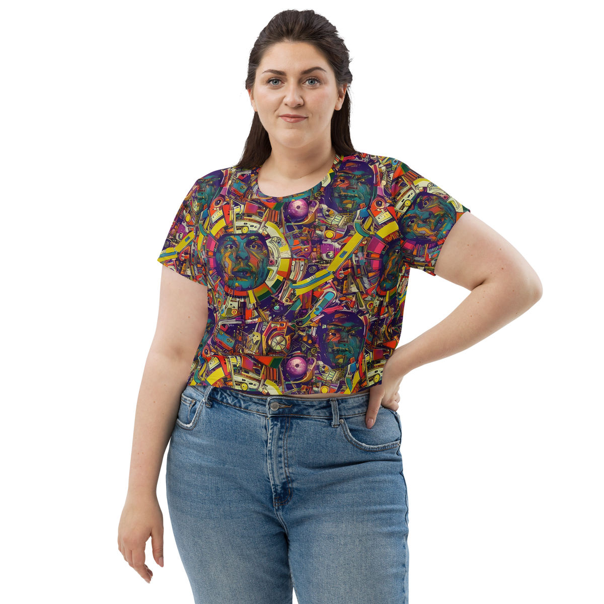 Women's Crop Tee - Cosmic Collage