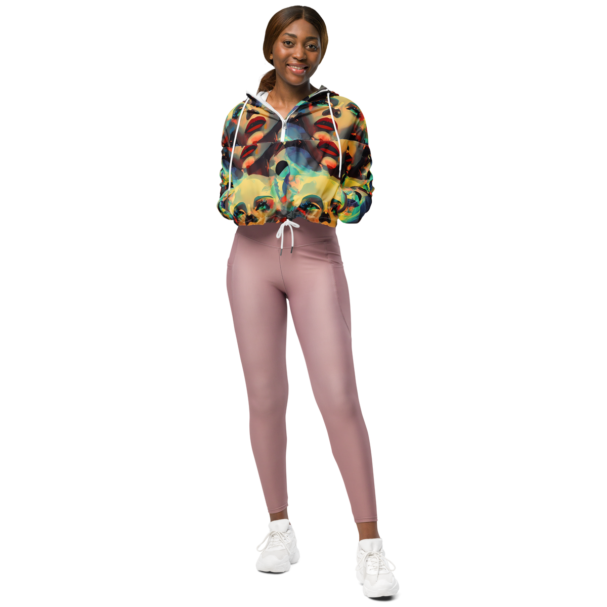 Women's Cropped Windbreaker - Astral Reflections