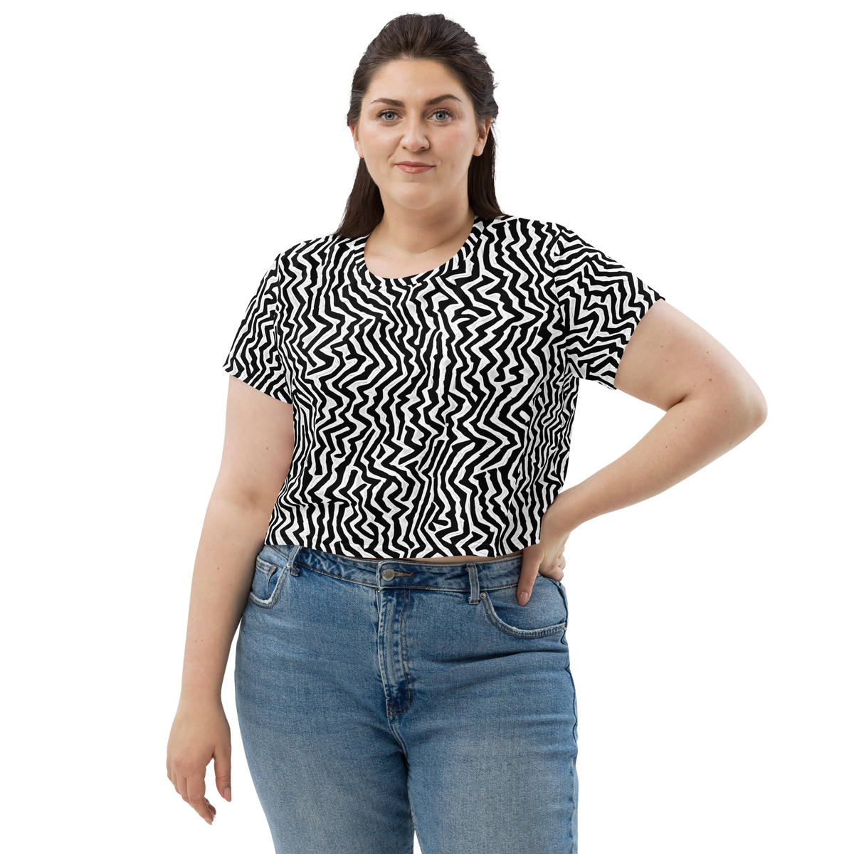 Women's Crop Tee - Static Swirl