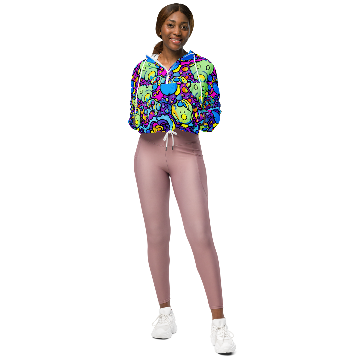 Women's Cropped Windbreaker - Enchanted Orbs