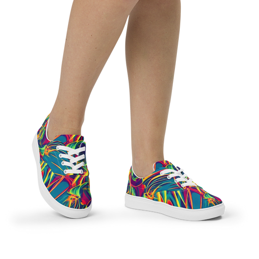 Women's Lace-Up Canvas Shoes - Cosmic Inferno