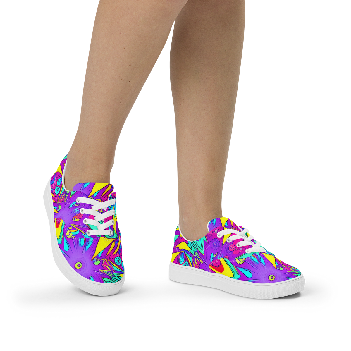 Women's Lace-Up Canvas Shoes - Nebula Radiance
