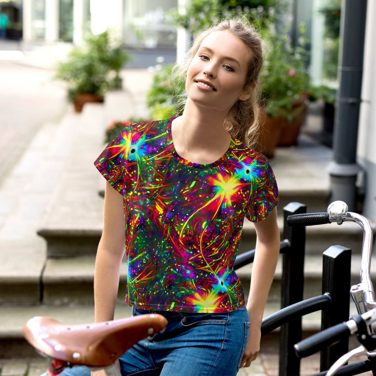Women's Crop Tee - Stellar Burst