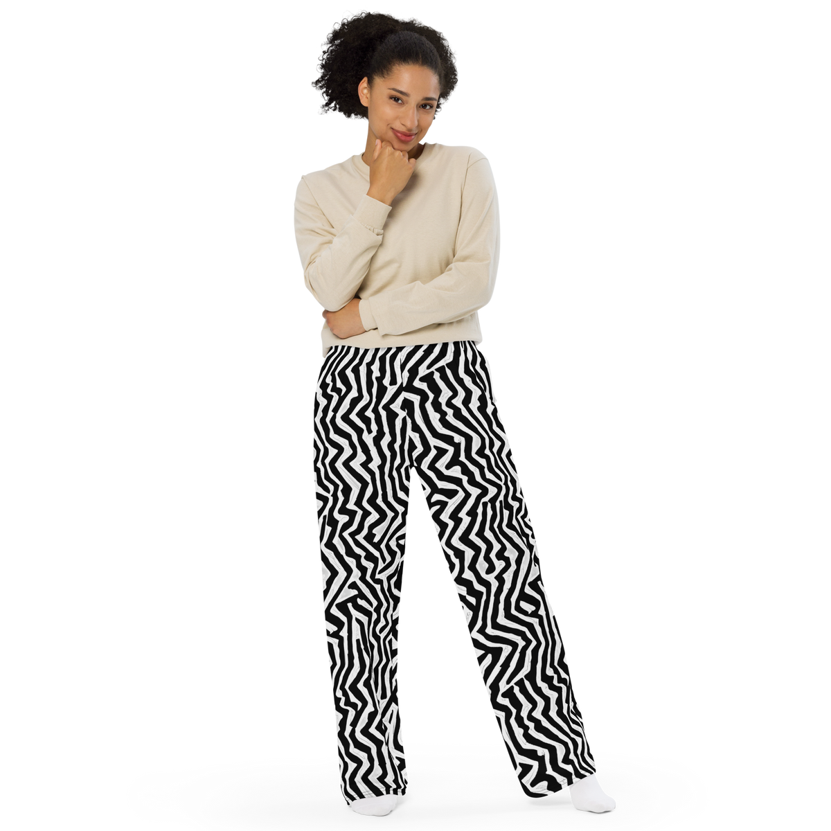 Wide-Leg Pants - Static Swirl