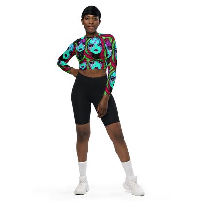 Long Sleeve Crop Top - Luminous Nightfall