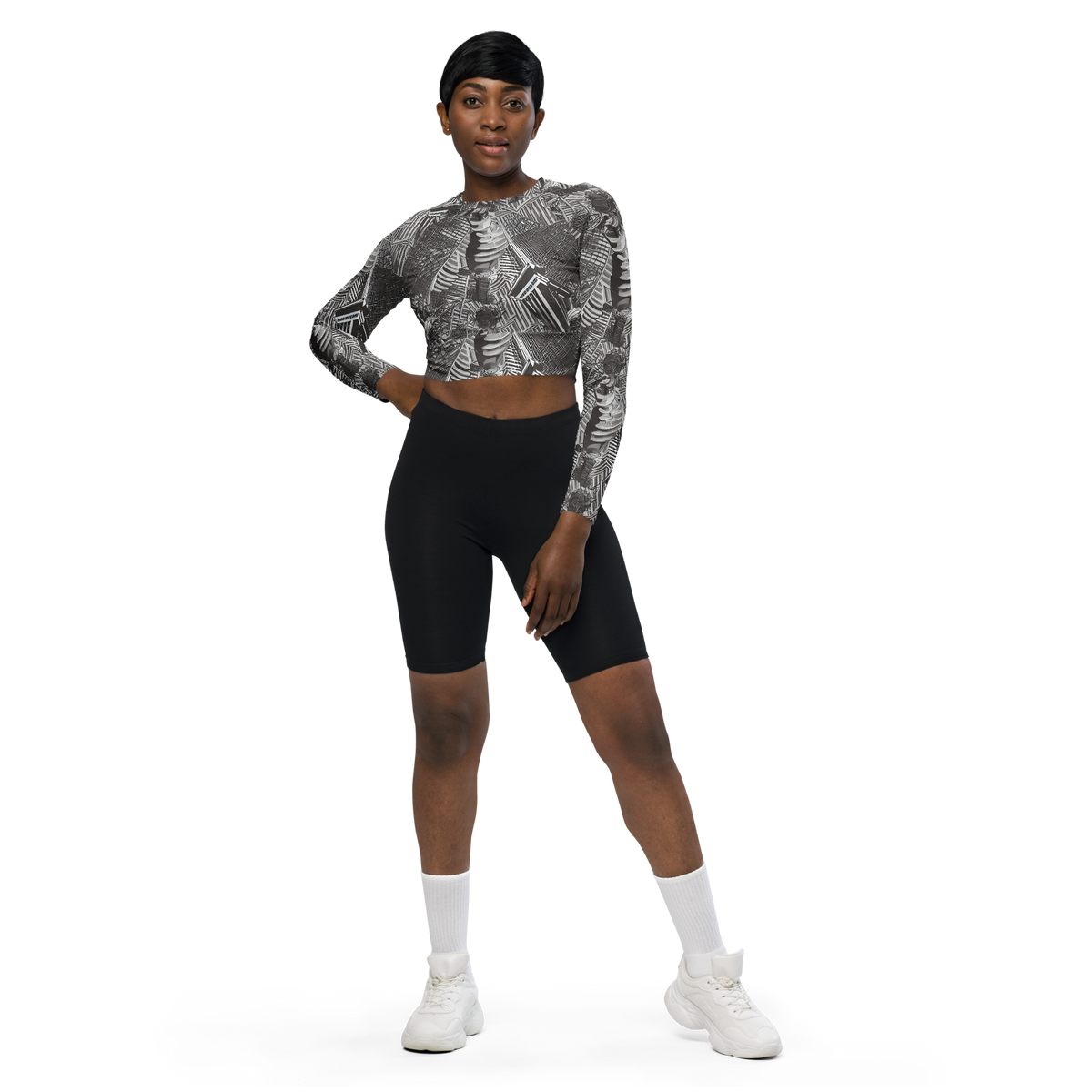 Long Sleeve Crop Top - Piranesi's Web