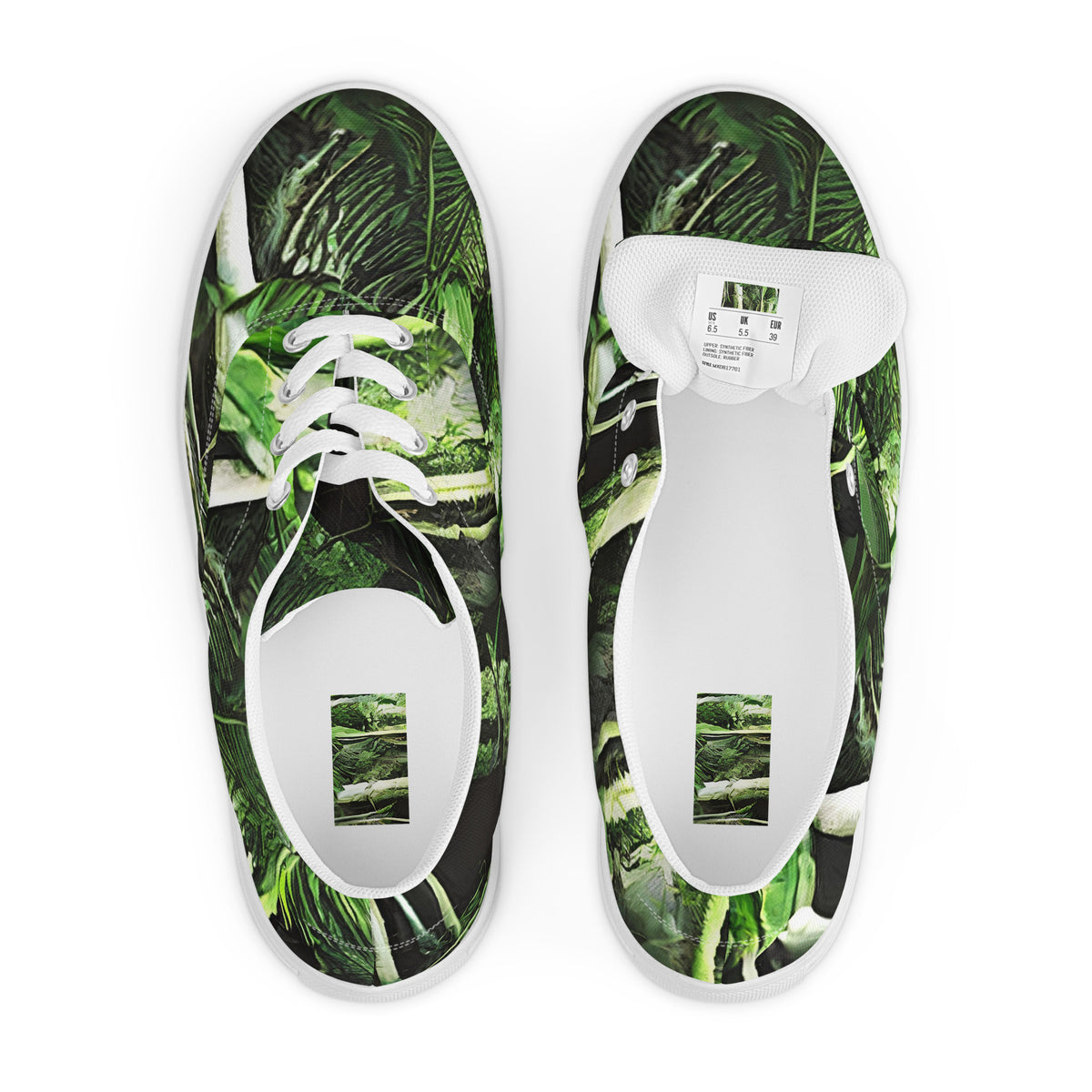 Women's Lace-Up Canvas Shoes - Emerald Canopy