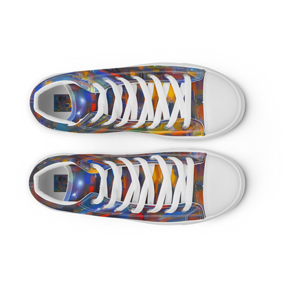 Women's High Top Canvas Shoes - Abstract Conflux