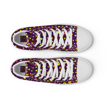 Women's High Top Canvas Shoes - Cosmic Dotscape