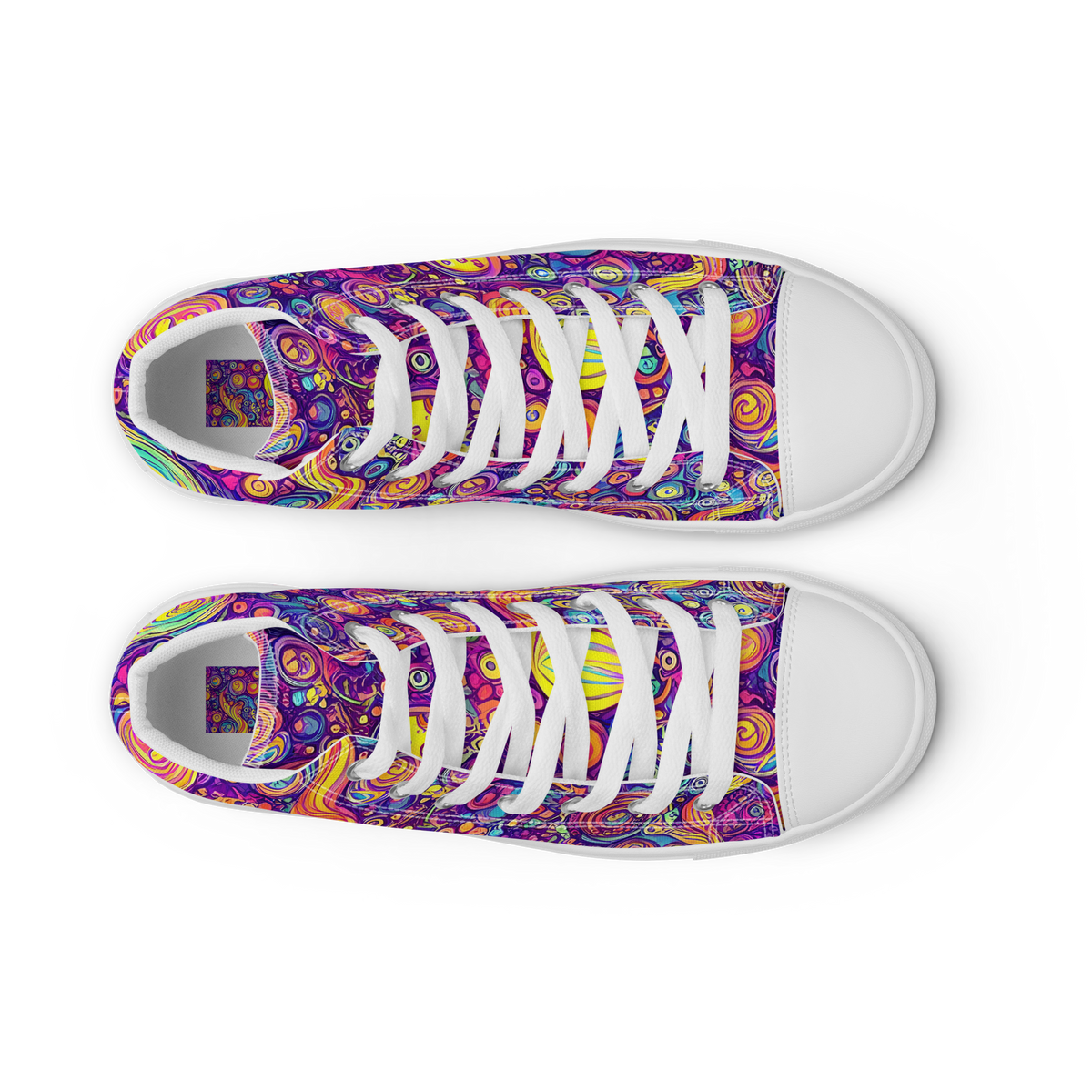 Men's High Top Canvas Shoes - Festival of Whimsy