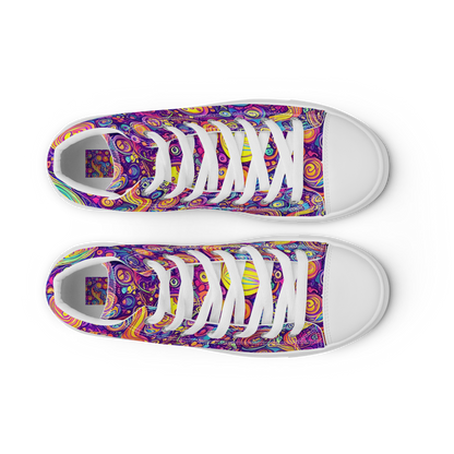Men's High Top Canvas Shoes - Festival of Whimsy