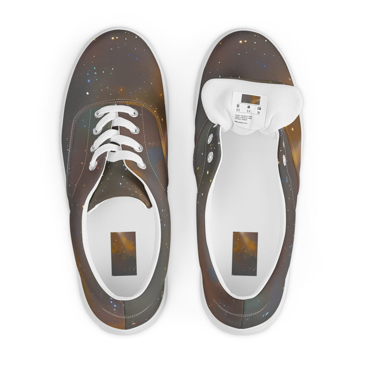 Women's Lace-Up Canvas Shoes - Gilded Galaxies