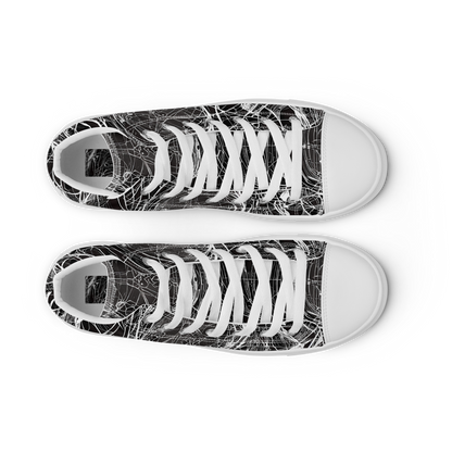 Men's High Top Canvas Shoes - Nexus of Lines