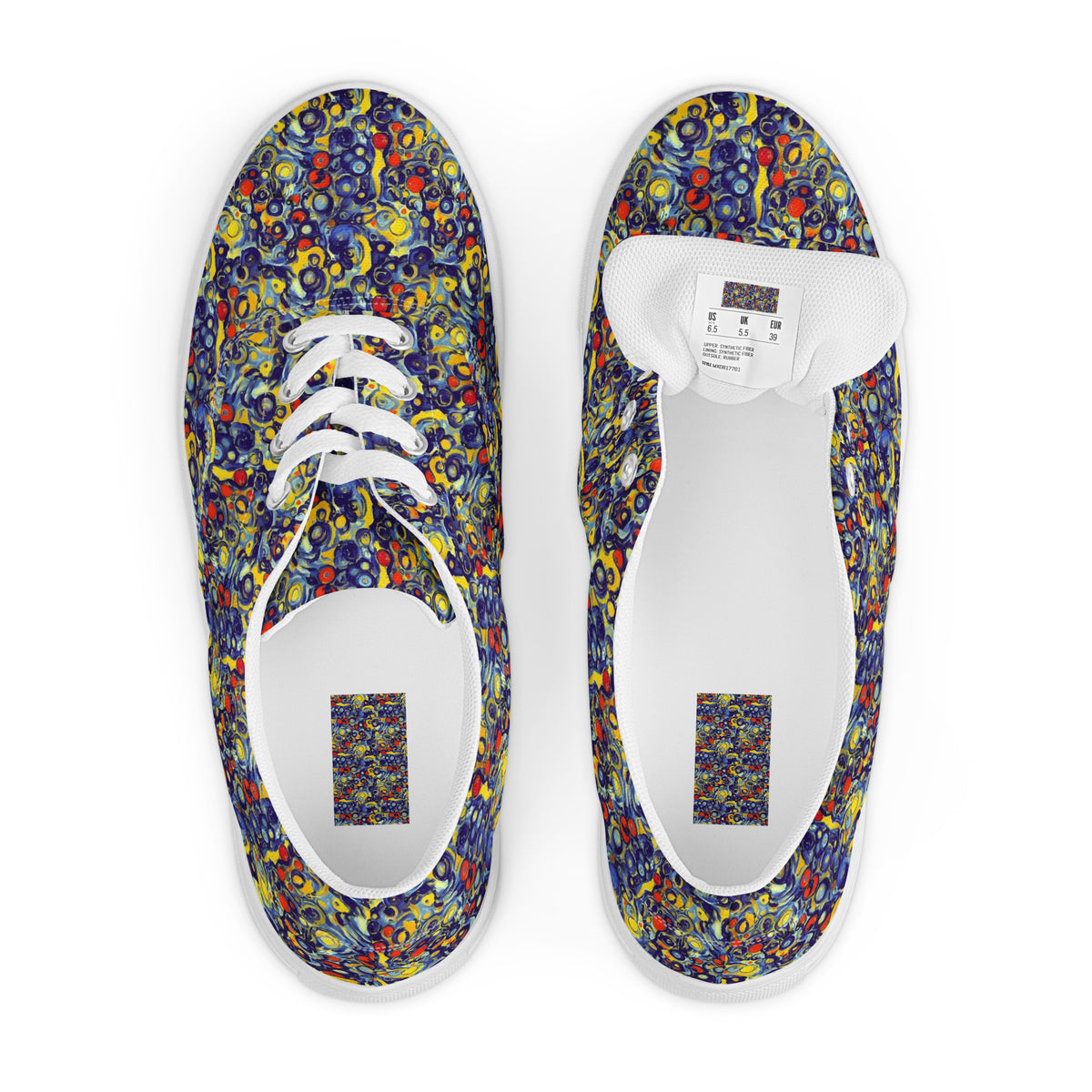 Women's Lace-Up Canvas Shoes - Dynamic Doodles