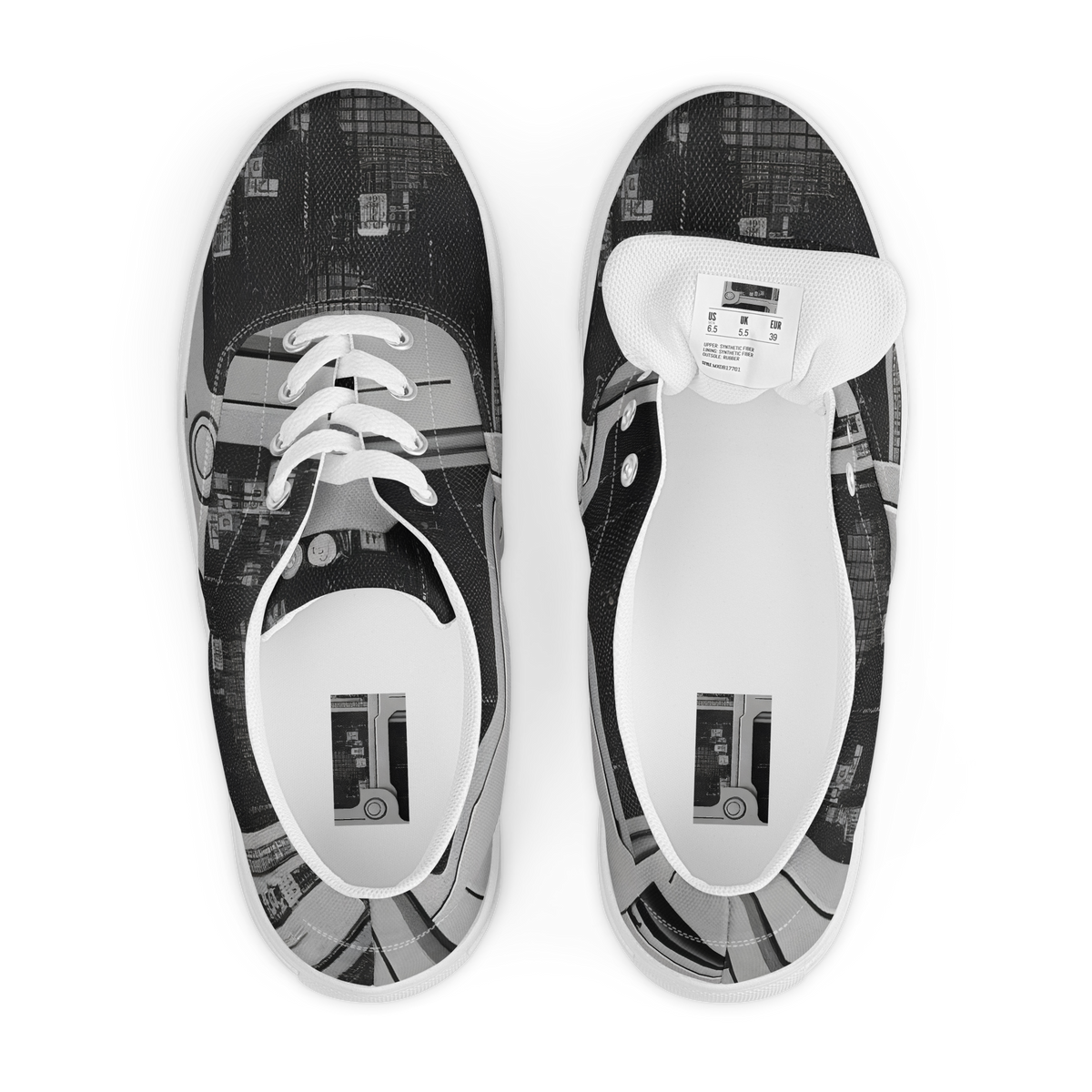 Men's Lace-Up Canvas Shoes - Concrete Harmony