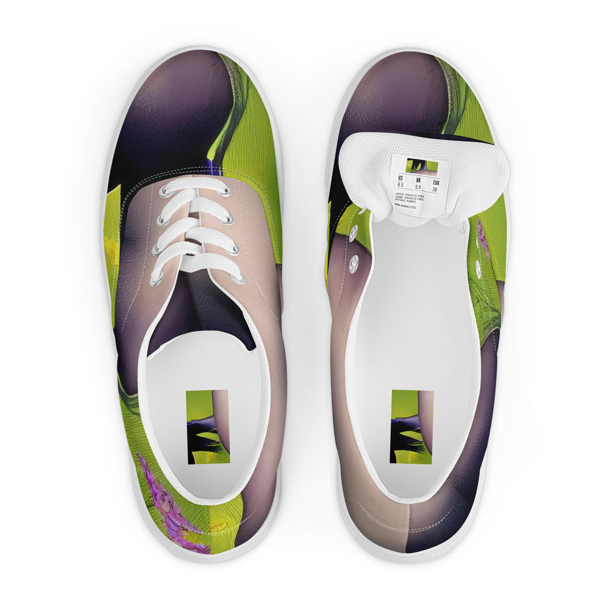 Women's Lace-Up Canvas Shoes - Verdant Safari