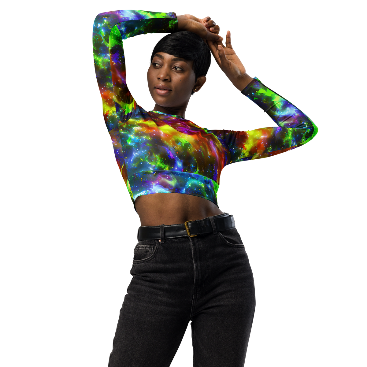 Long Sleeve Crop Top - Neer Nebula