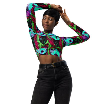 Long Sleeve Crop Top - Luminous Nightfall