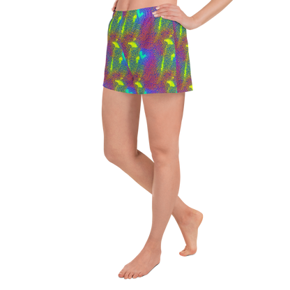 Women’s Athletic Shorts - Prismatic Web