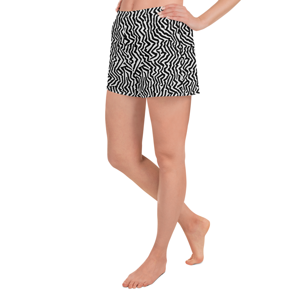 Women’s Athletic Shorts - Static Swirl