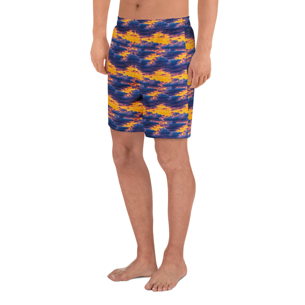 Men's Athletic Shorts - Aubergine Clouds