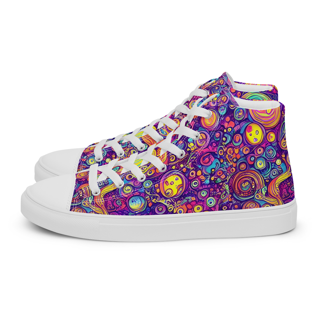 Men's High Top Canvas Shoes - Festival of Whimsy