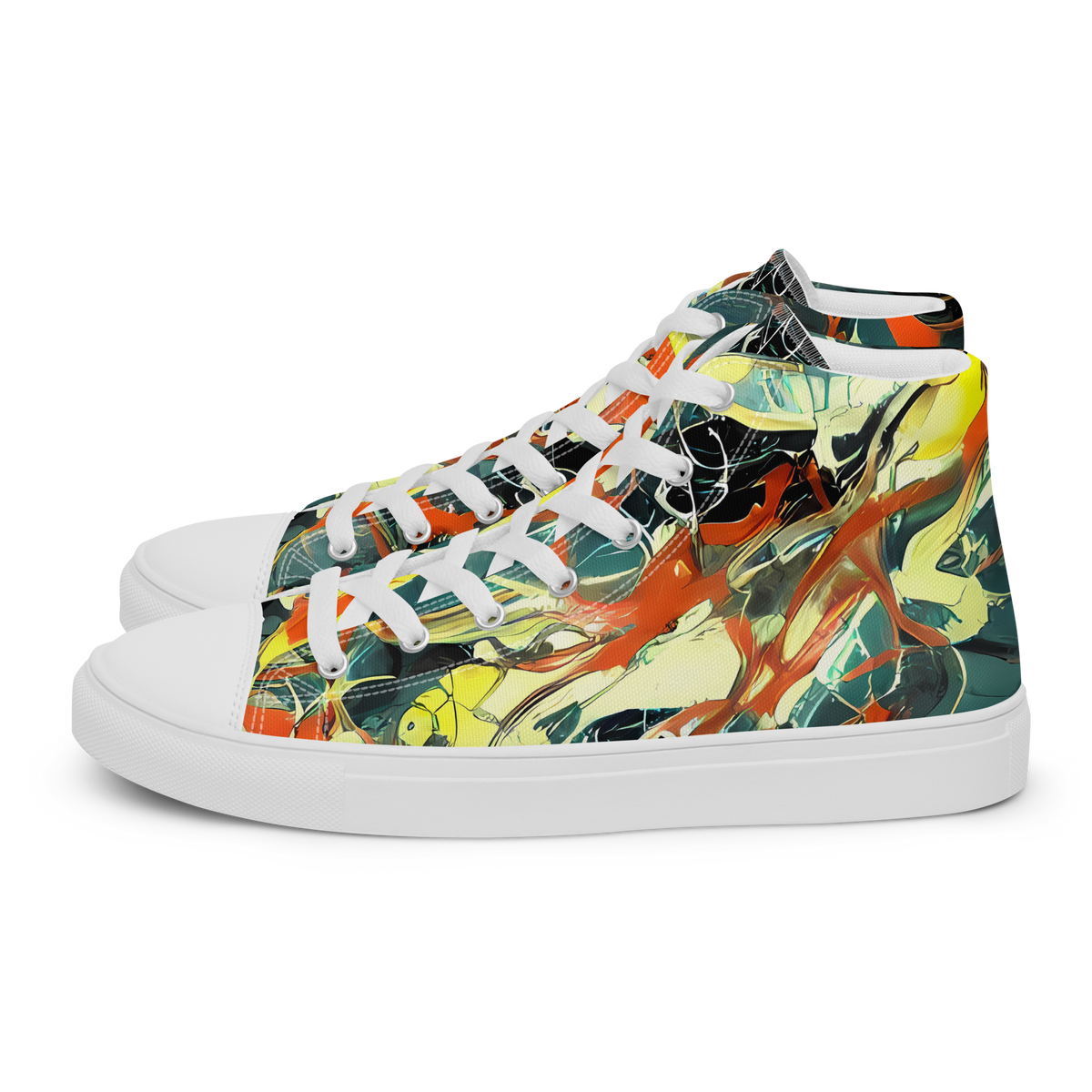 Women's High Top Canvas Shoes - Fluid Firestorm