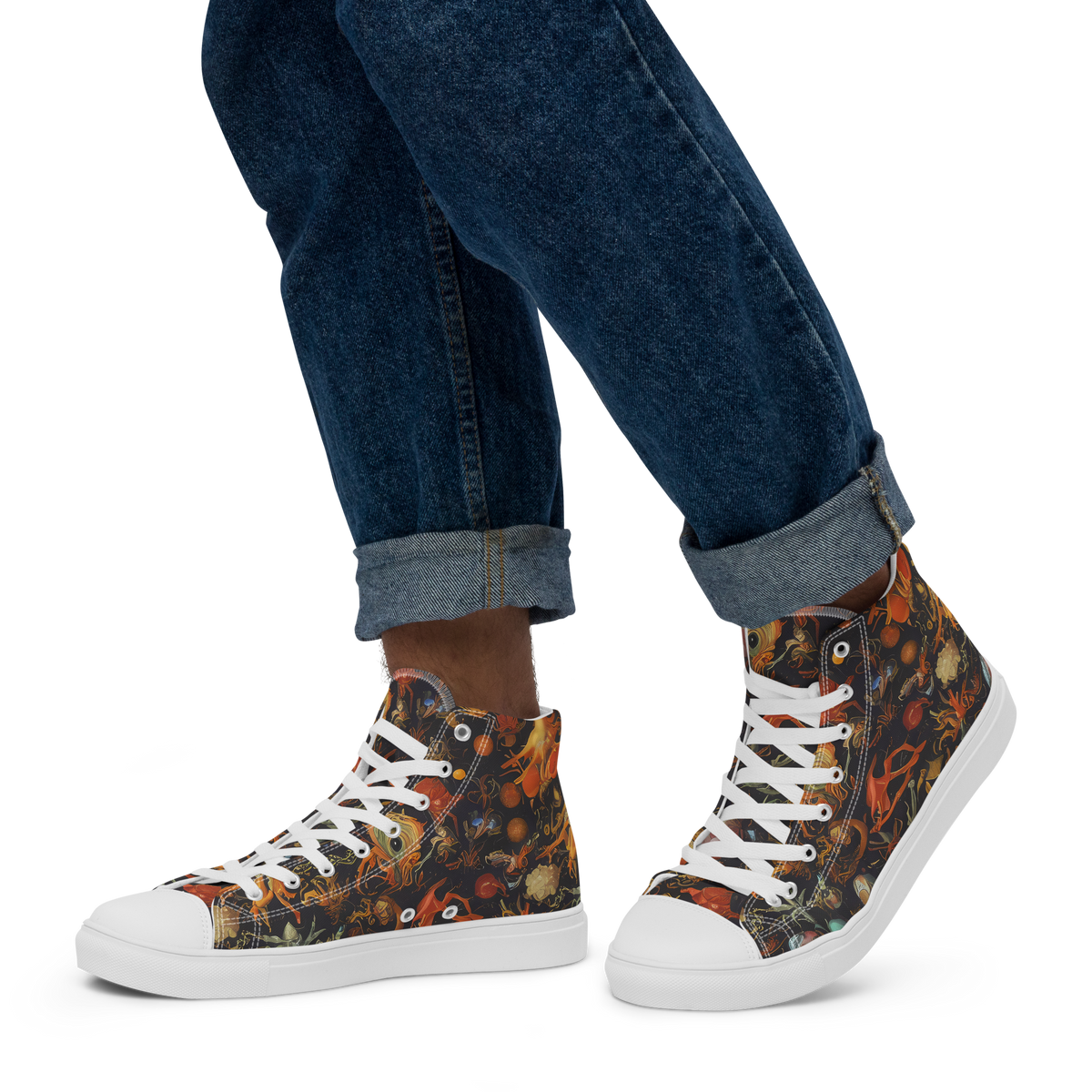 Men's High Top Canvas Shoes - Florescent Void