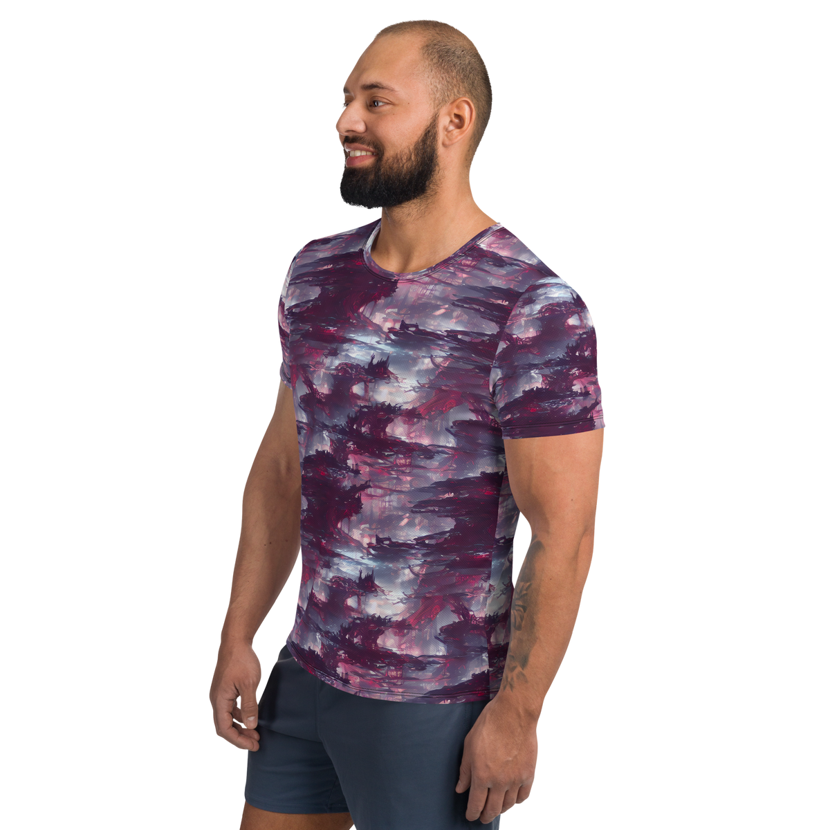 Men's Athletic T-Shirt - Twilight Fortresses