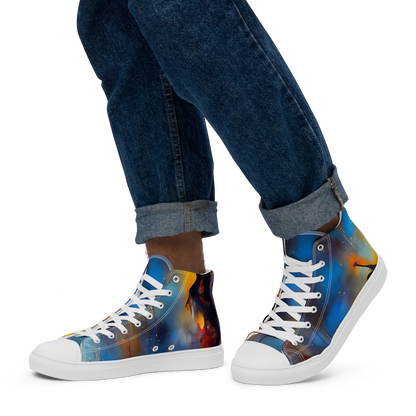 Men's High Top Canvas Shoes - Cobalt Vogue