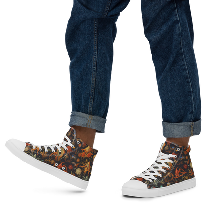 Men's High Top Canvas Shoes - Florescent Void