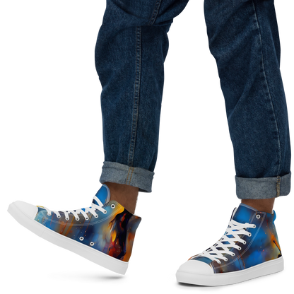Men's High Top Canvas Shoes - Cobalt Vogue
