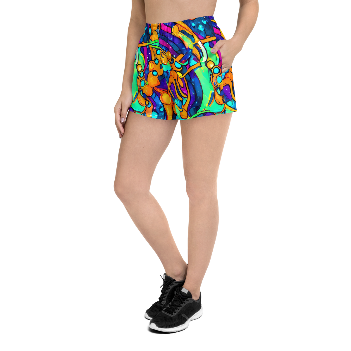 Women’s Athletic Shorts - Iridescent Nebula