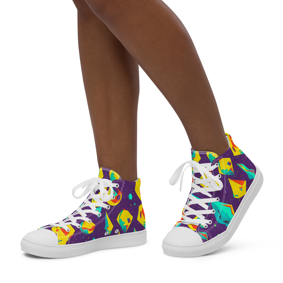Women's High Top Canvas Shoes - Cascading Prism