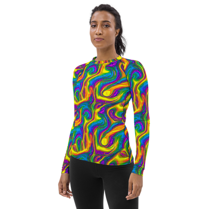 Women's Rash Guard - Electric Aurora