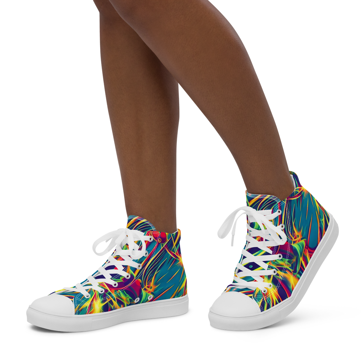 Women's High Top Canvas Shoes - Cosmic Inferno