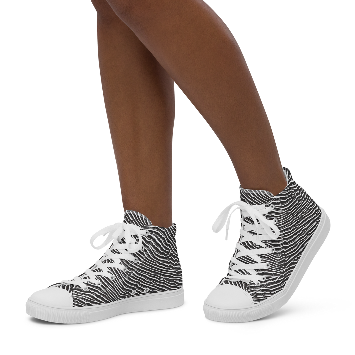 Women's High Top Canvas Shoes - Hypnotic Waves