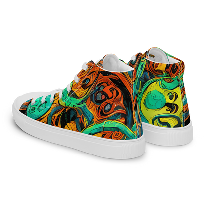 Women's High Top Canvas Shoes - Flaming Mirage