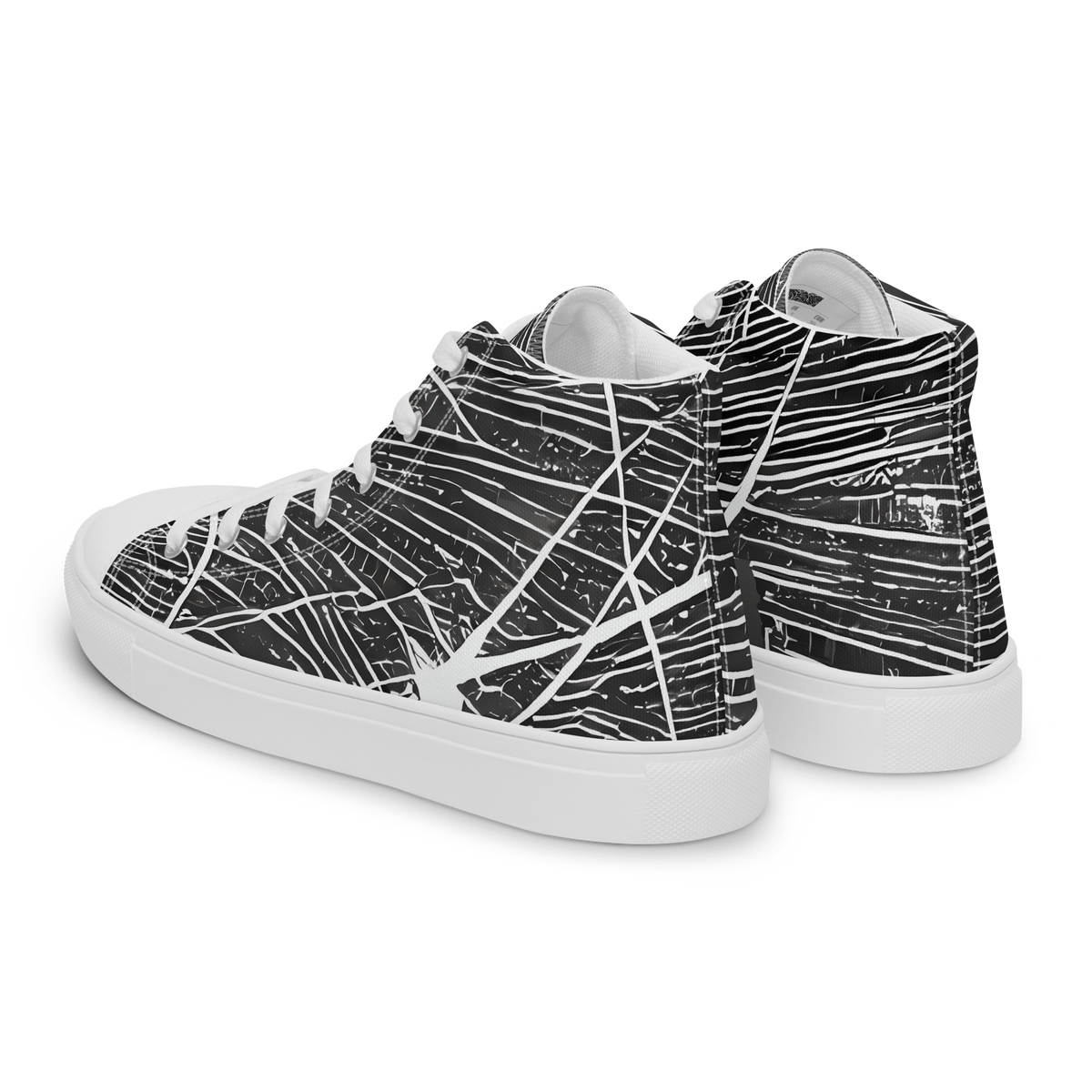 Men's High Top Canvas Shoes - Silver Echo